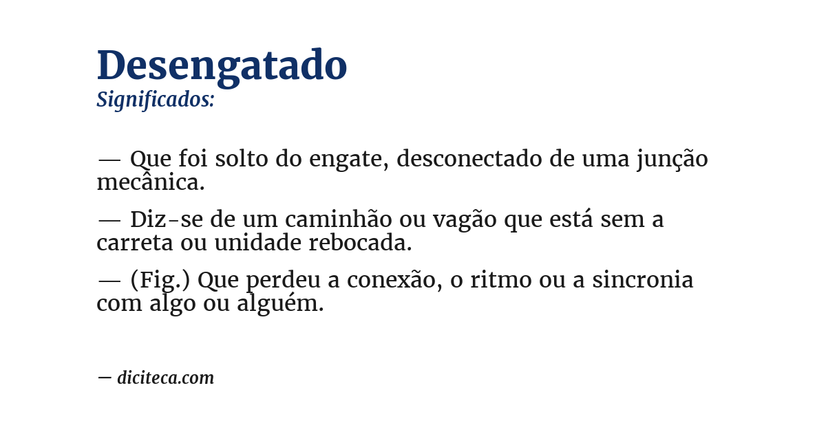 Significado de desengatado