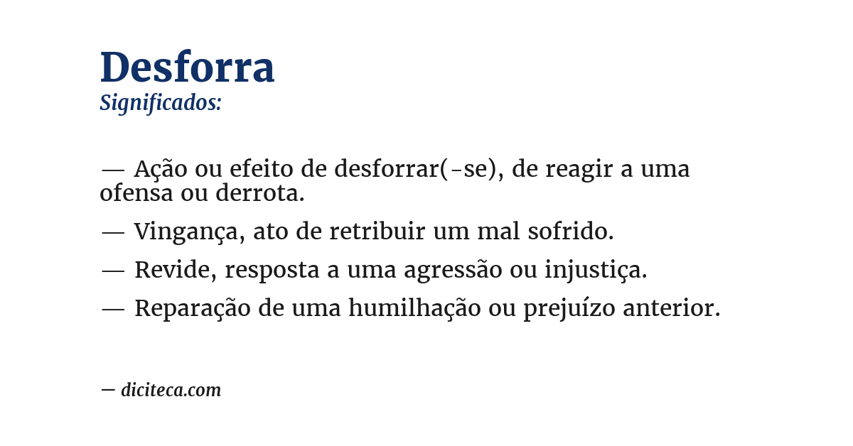Significado de desforra