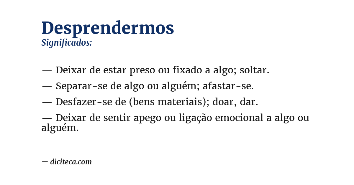 Significado de desprendermos