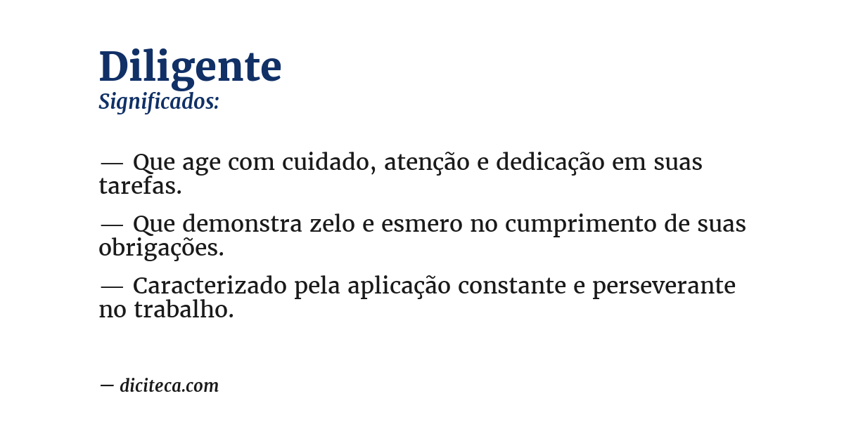 Significado de diligente