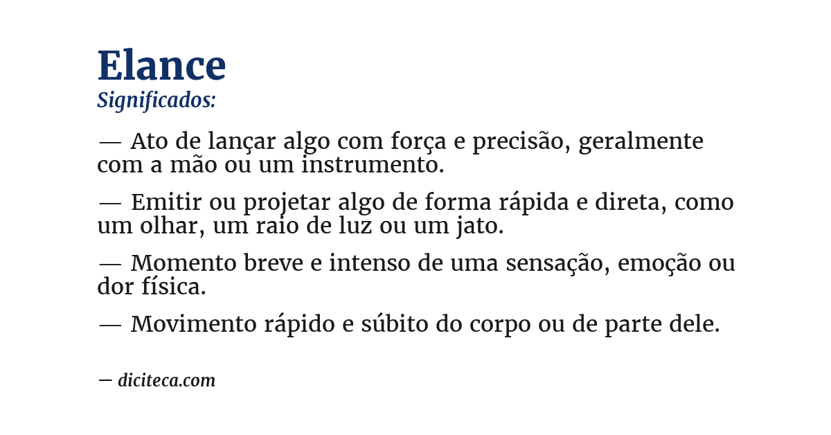 Significado de elance