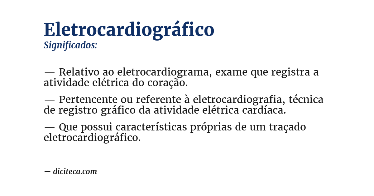Significado de eletrocardiográfico