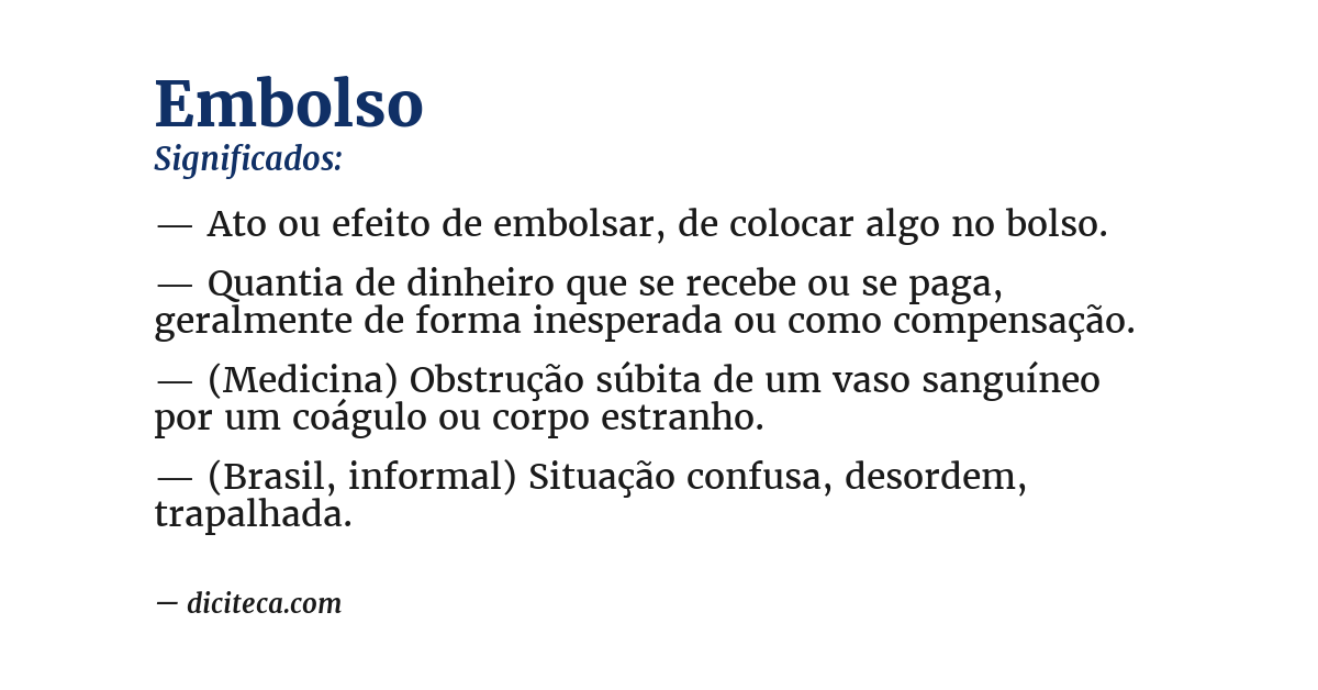 Significado de embolso