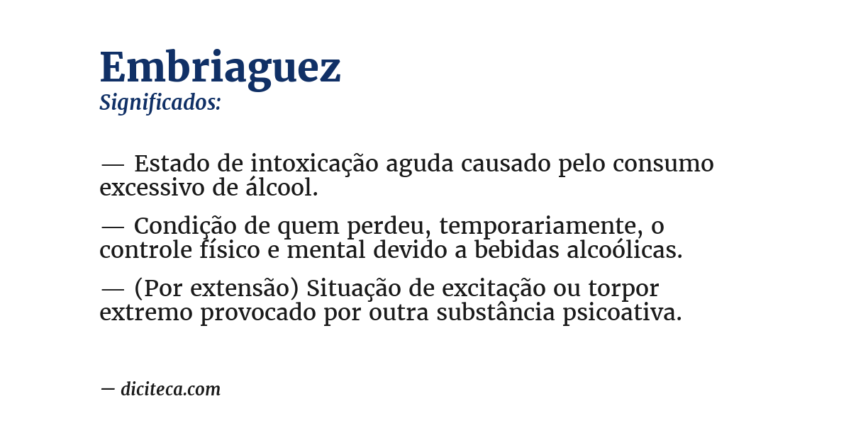 Significado de embriaguez