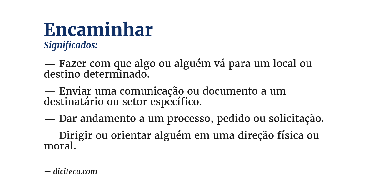 Significado de encaminhar