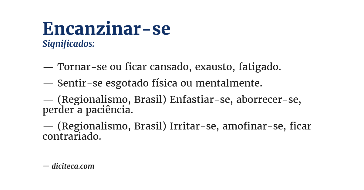 Significado de encanzinar-se