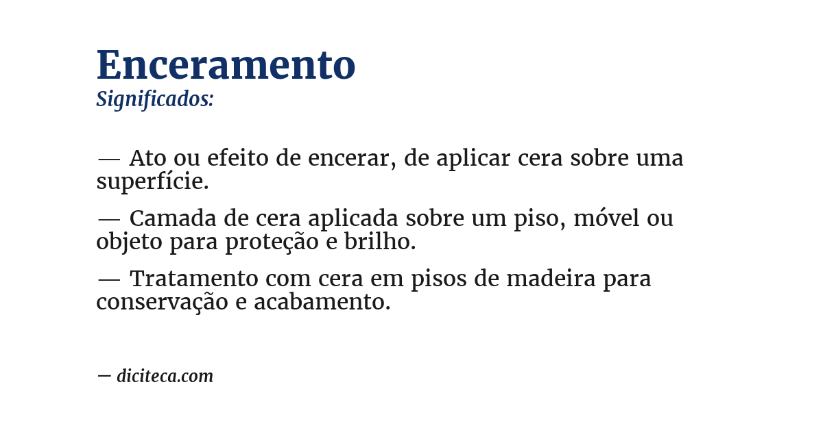 Significado de enceramento
