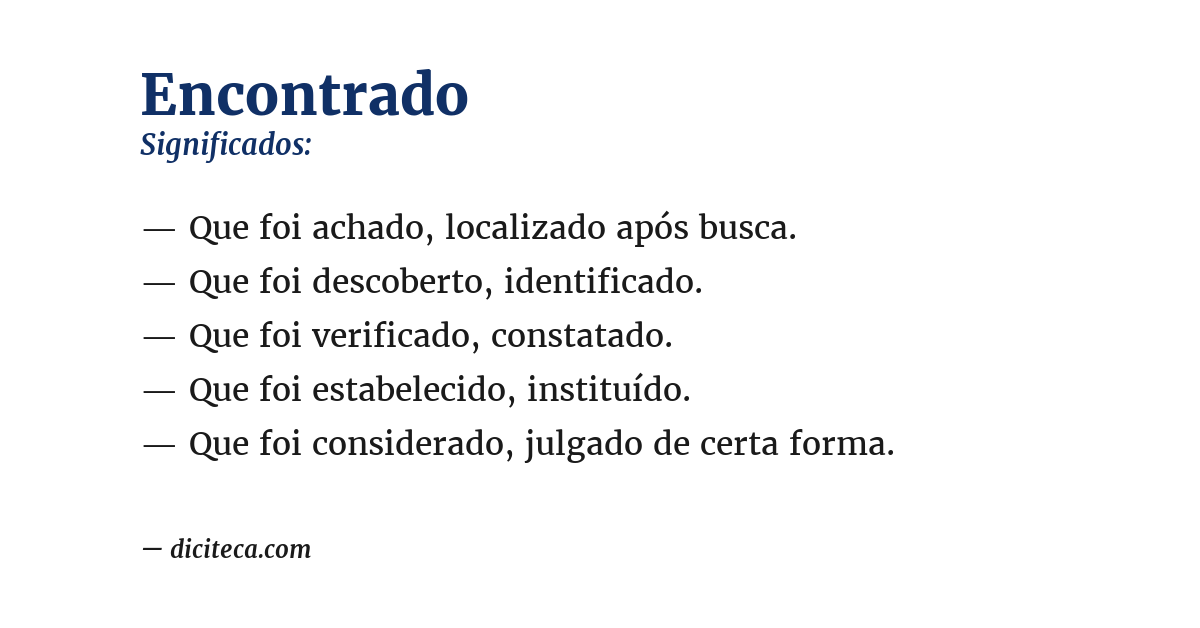 Significado de encontrado