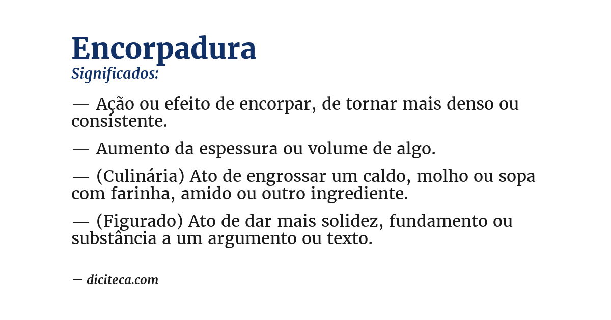 Significado de encorpadura