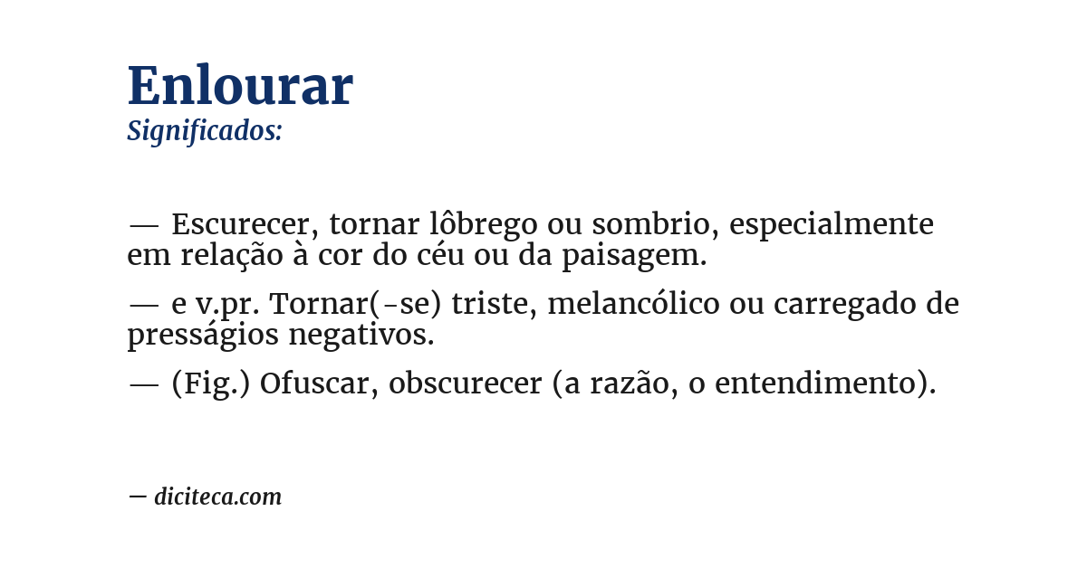 Significado de enlourar