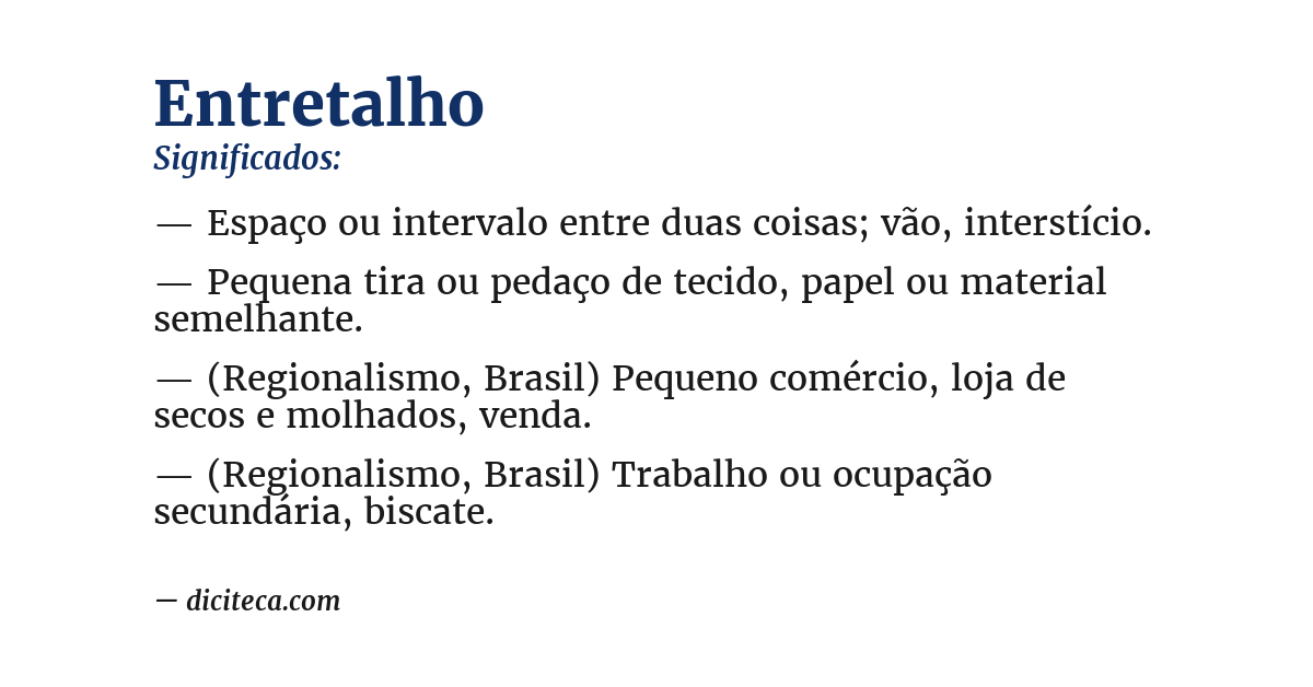 Significado de entretalho