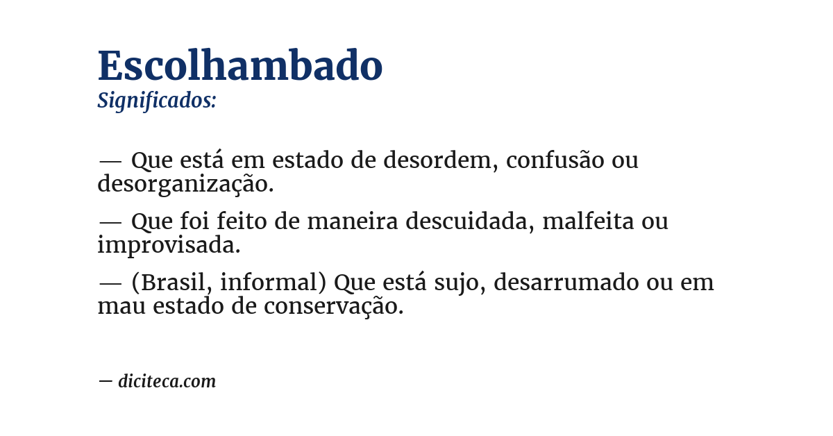 Significado de escolhambado