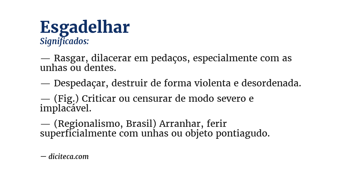Significado de esgadelhar