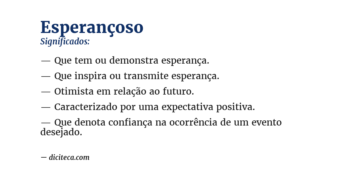 Significado de esperançoso