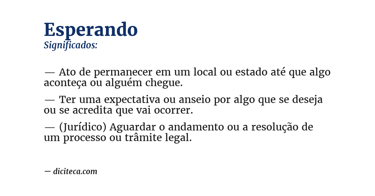Significado de esperando