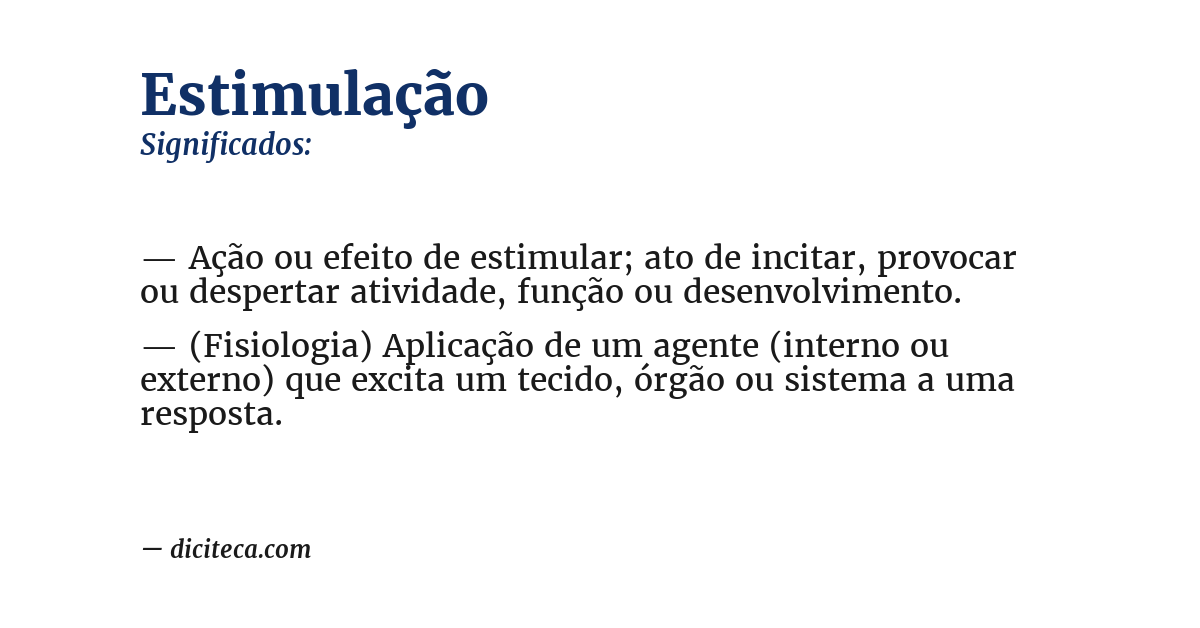 Significado de estimulação