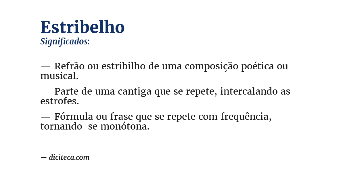 Significado de estribelho