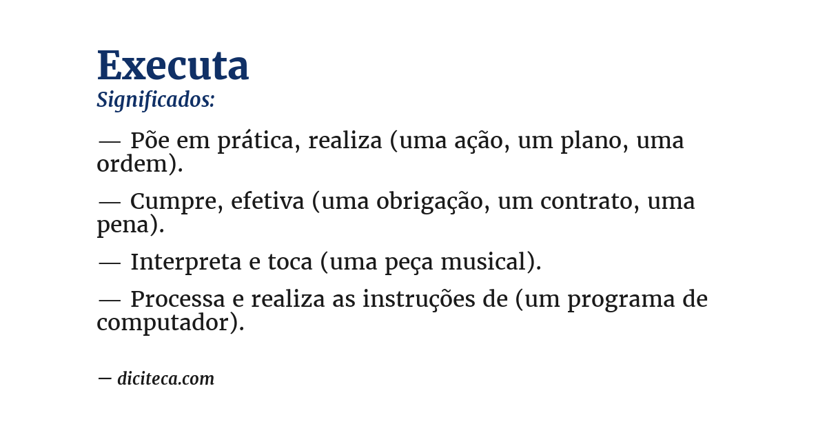 Significado de executa