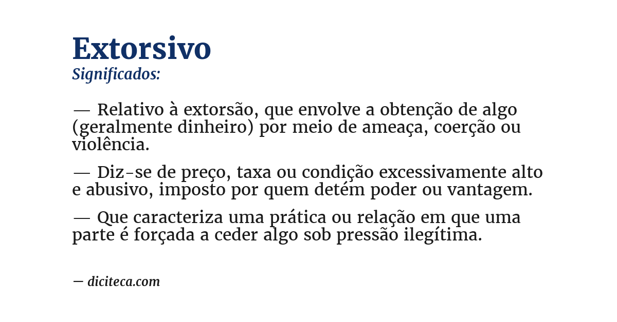 Significado de extorsivo