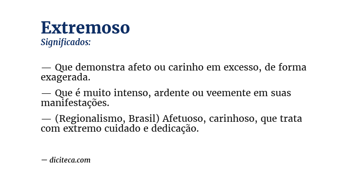 Significado de extremoso