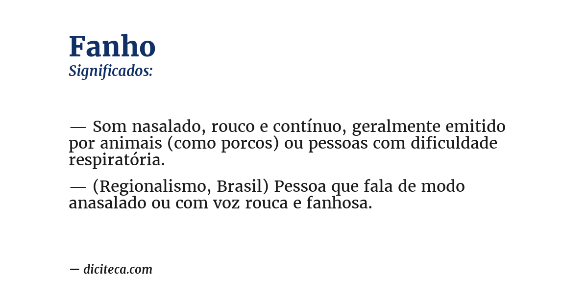 Significado de fanho