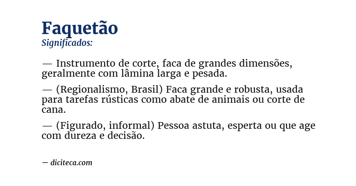 Significado de faquetão