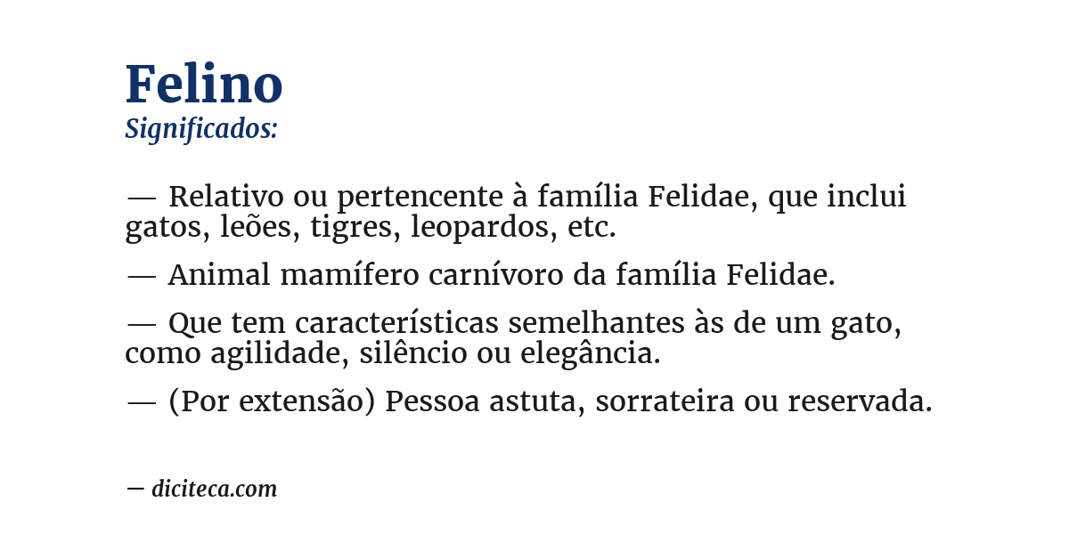 Significado de felino