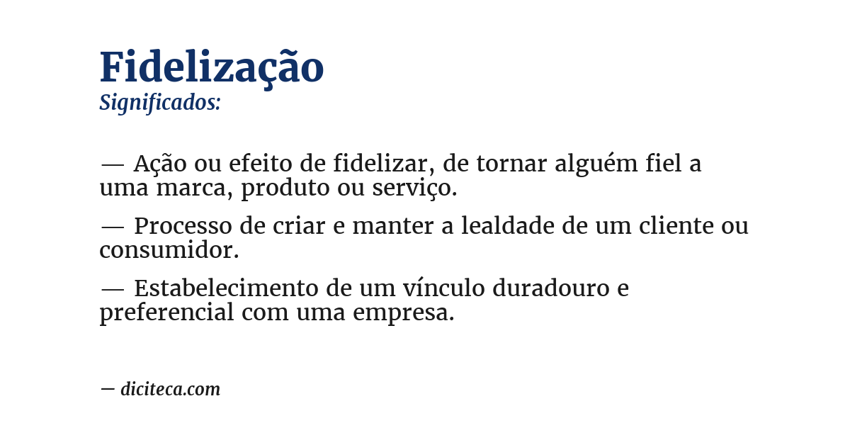 Significado de fidelização