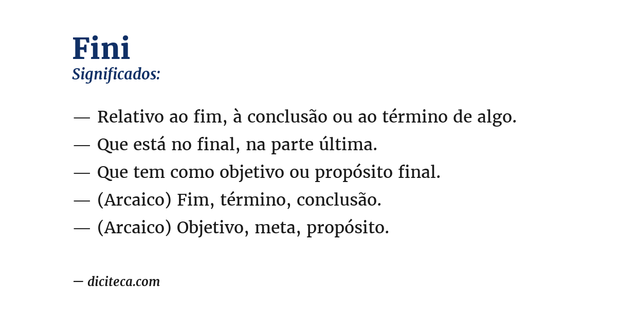 Significado de fini