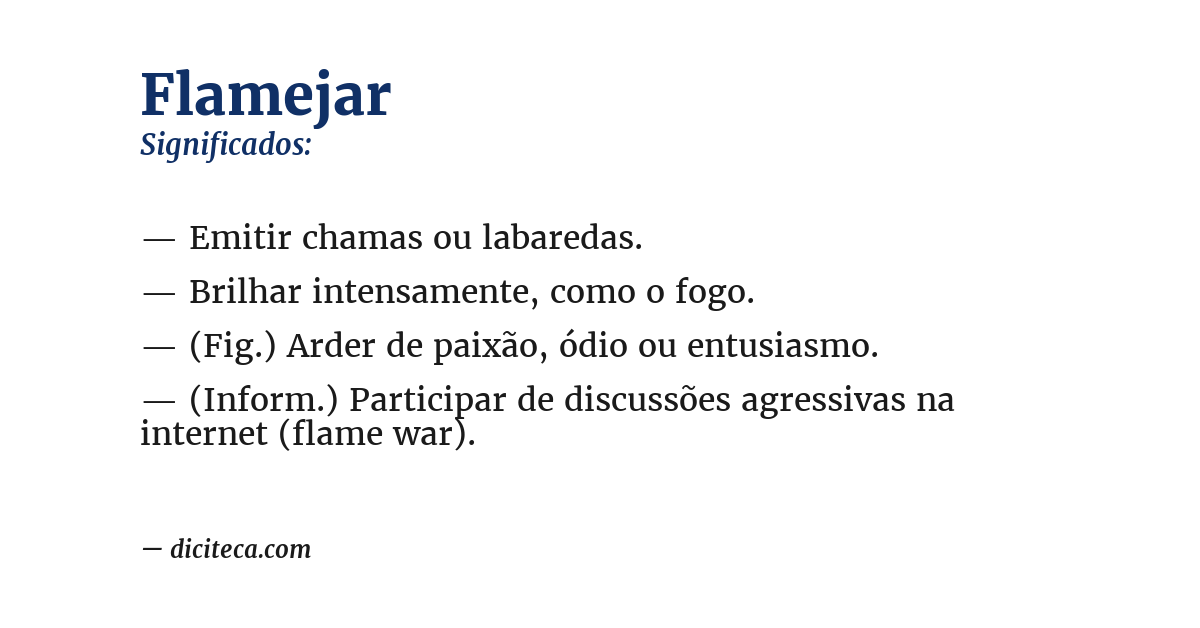 Significado de flamejar