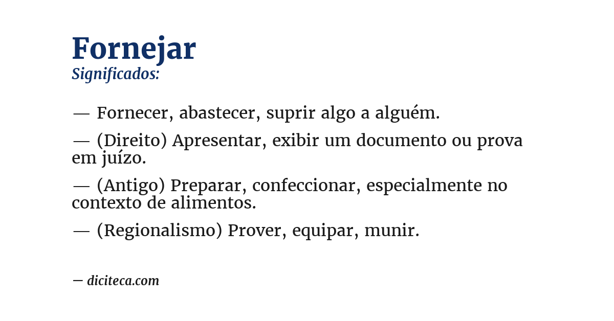 Significado de fornejar