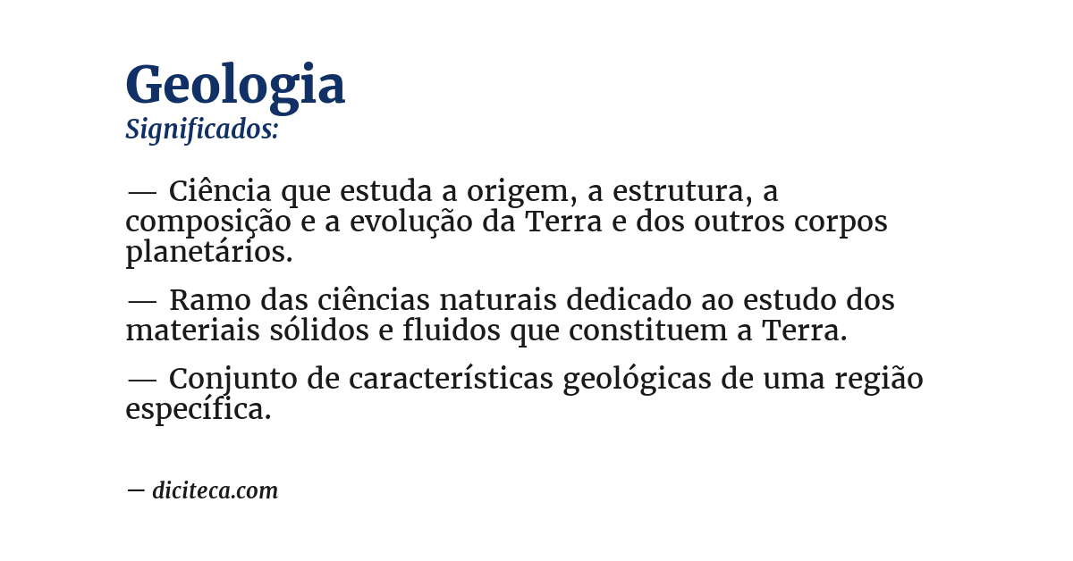 Significado de geologia