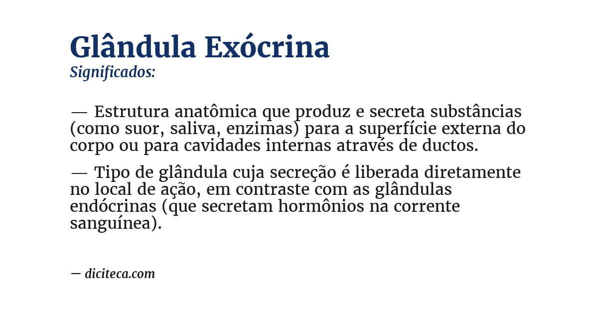 Significado de glândula exócrina