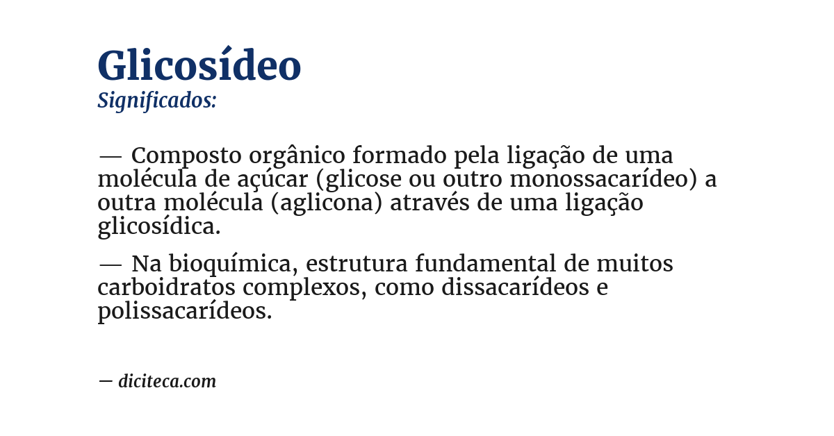 Significado de glicosídeo