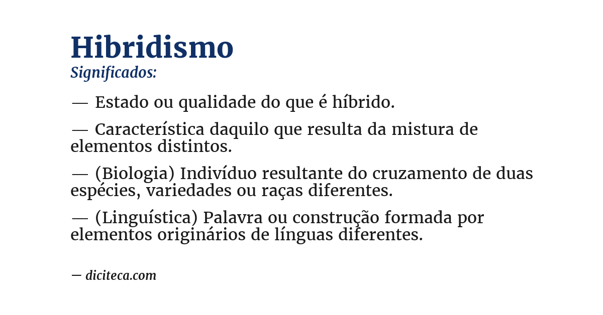 Significado de hibridismo