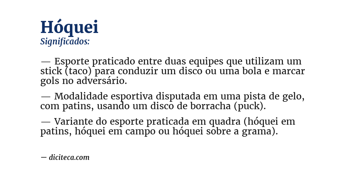 Significado de hóquei