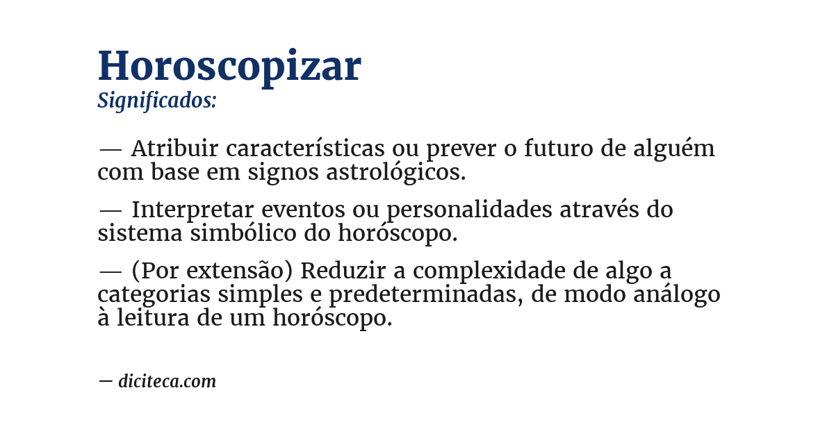 Significado de horoscopizar