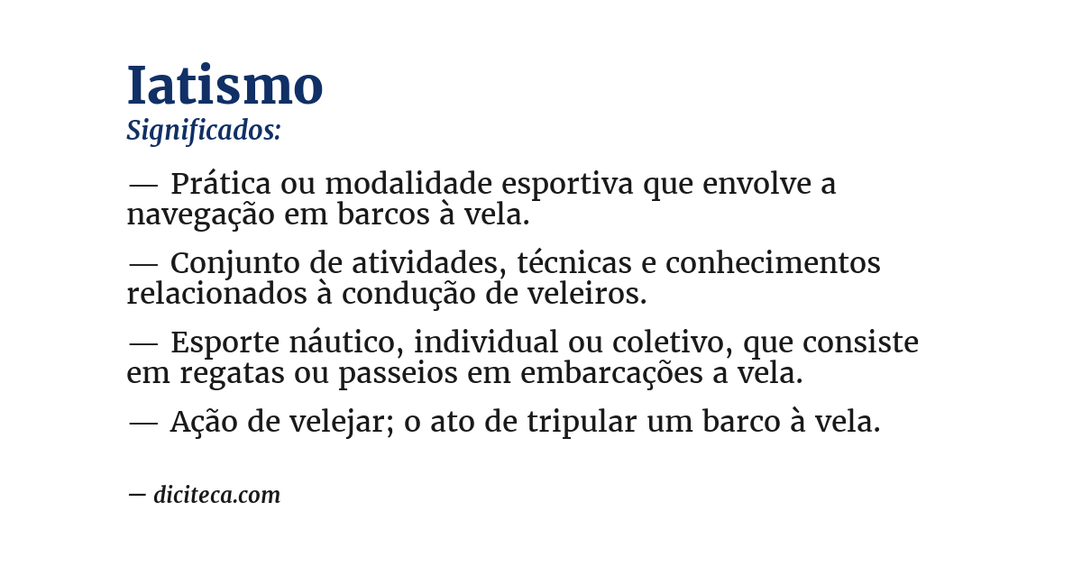 Significado de iatismo