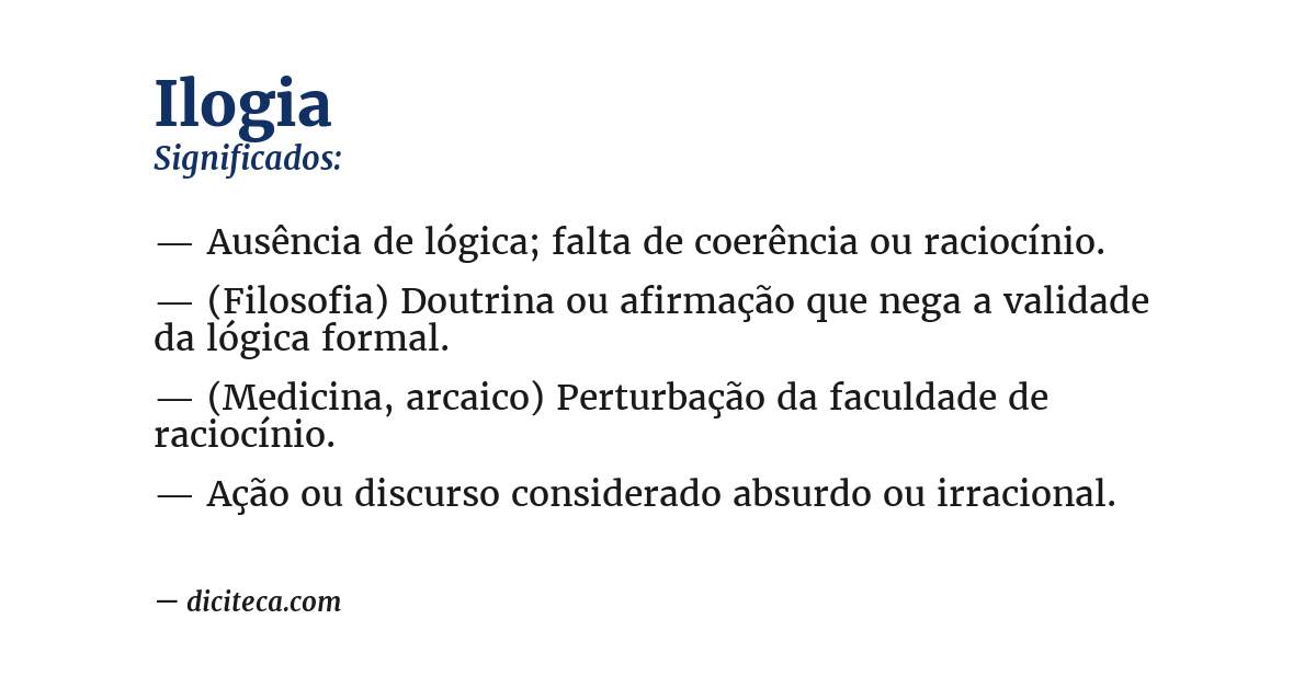 Significado de ilogia