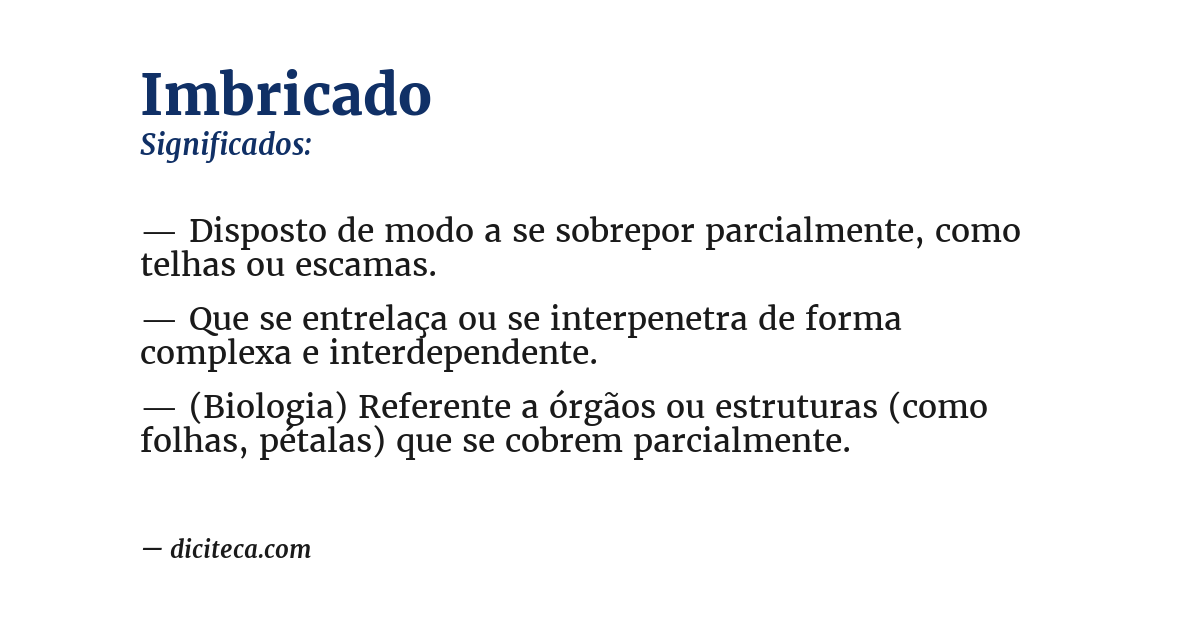 Significado de imbricado