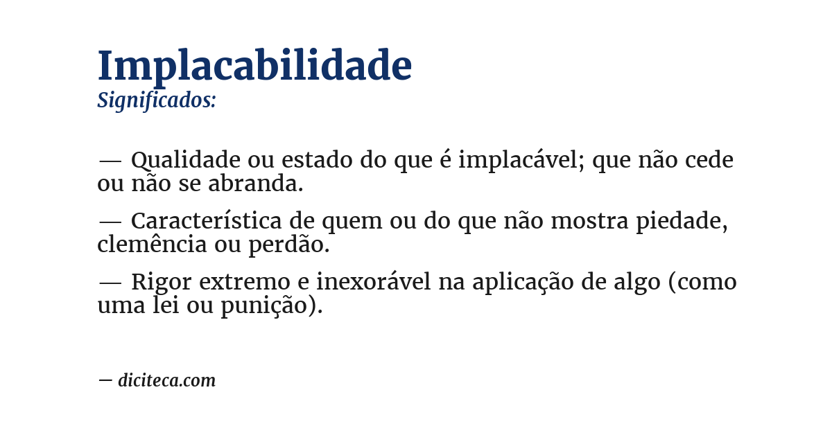 Significado de implacabilidade