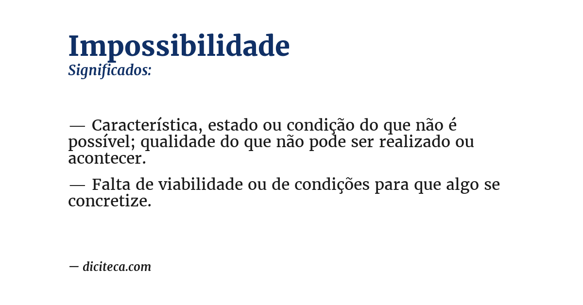 Significado de impossibilidade