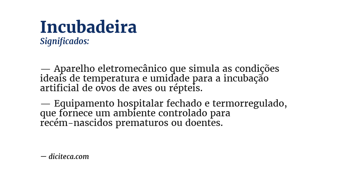 Significado de incubadeira
