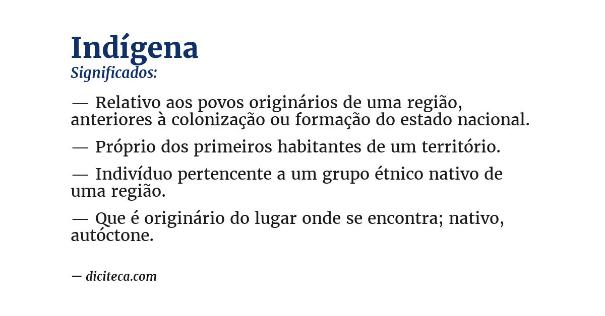 Significado de indígena
