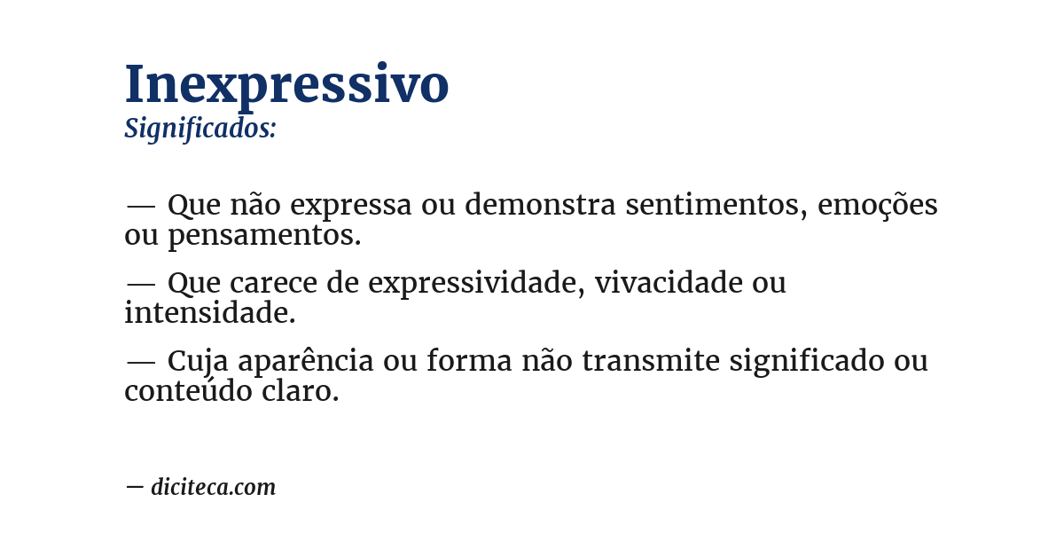 Significado de inexpressivo