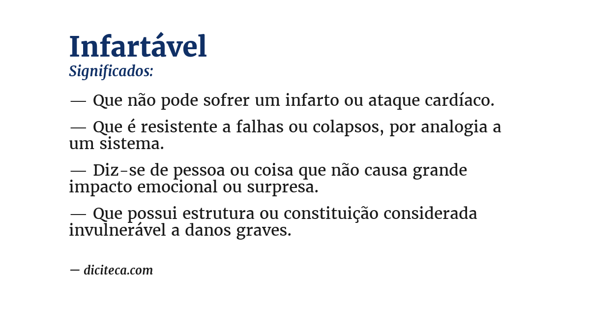 Significado de infartável