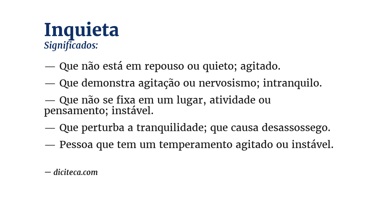 Significado de inquieta