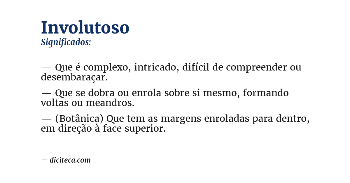 Significado de involutoso