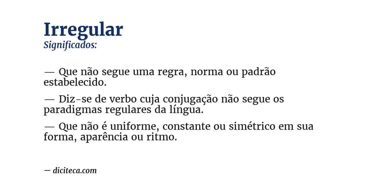 Significado de irregular