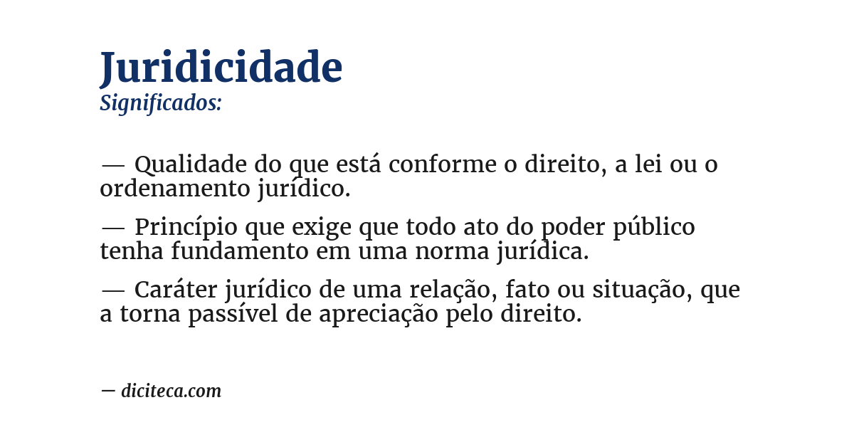 Significado de juridicidade
